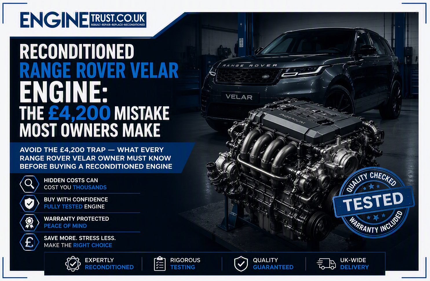 Reconditioned Range Rover Velar Engine